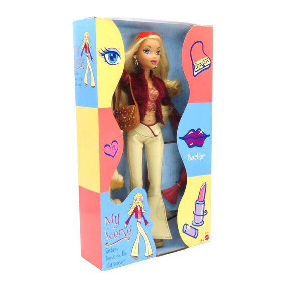 Vintage My Scene Barbie Doll Tan Bell Bottoms 2002 Mattel B2230 Teens On NIB - Picture 4 of 7